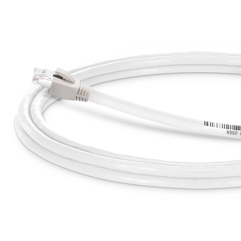 SFPS 10ft (3m) Cat8 24AWG Snagless Shielded (S/FTP) PVC CM Ethernet Network Patch Cable, PoE++, 40G, 2GHz, Off-White SFPS