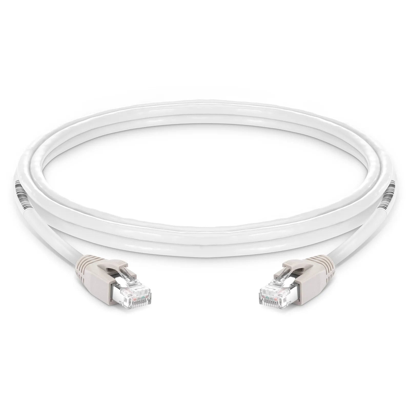 SFPS 7ft (2.1m) Cat8 24AWG Snagless Shielded (S/FTP) PVC CM Ethernet Network Patch Cable, PoE++, 40G, 2GHz, Off-White SFPS