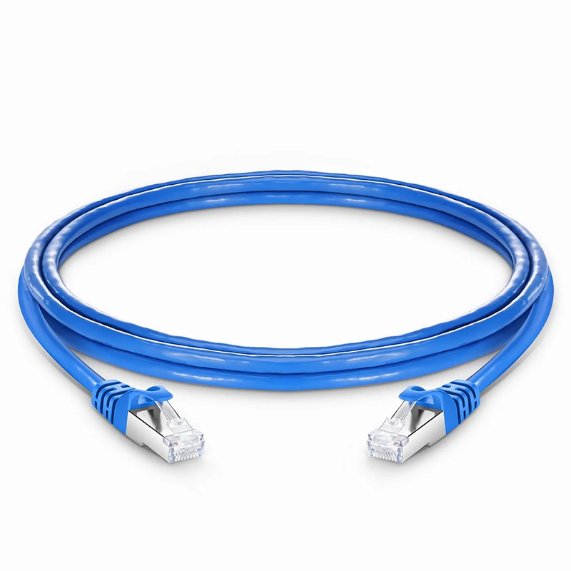 SFPS 8ft (2.4m) Cat6 26AWG Snagless Shielded (S/FTP) PVC CM Ethernet Network Patch Cable, Blue SFPS