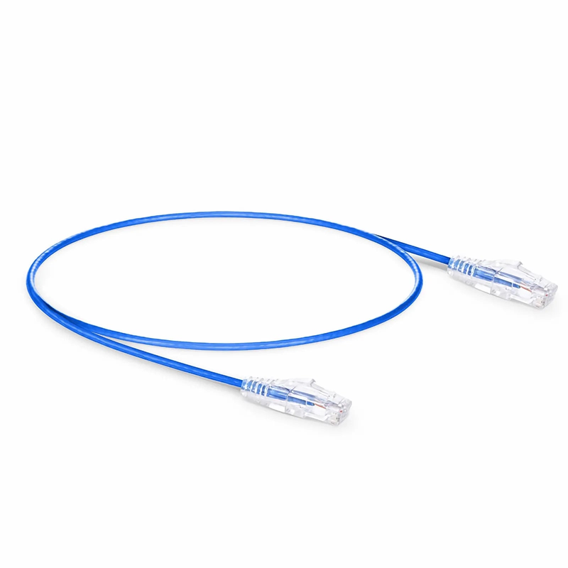 SFPS 1.5ft (0.5m) Cat6 Snagless Unshielded (U/UTP) PVC CM Small Diameter High-Flex Ethernet Network Patch Cable, Blue, (24pcs/pack) SFPS