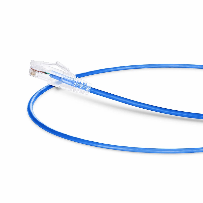 SFPS 1.5ft (0.5m) Cat6 Snagless Unshielded (U/UTP) PVC CM Small Diameter High-Flex Ethernet Network Patch Cable, Blue, (24pcs/pack) SFPS