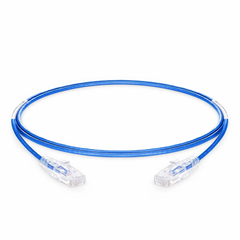 SFPS 1.5ft (0.5m) Cat6 28AWG Snagless Unshielded (U/UTP) PVC CM Small Diameter High-Flex Ethernet Network Patch Cable, Blue, (10pcs/pack) SFPS