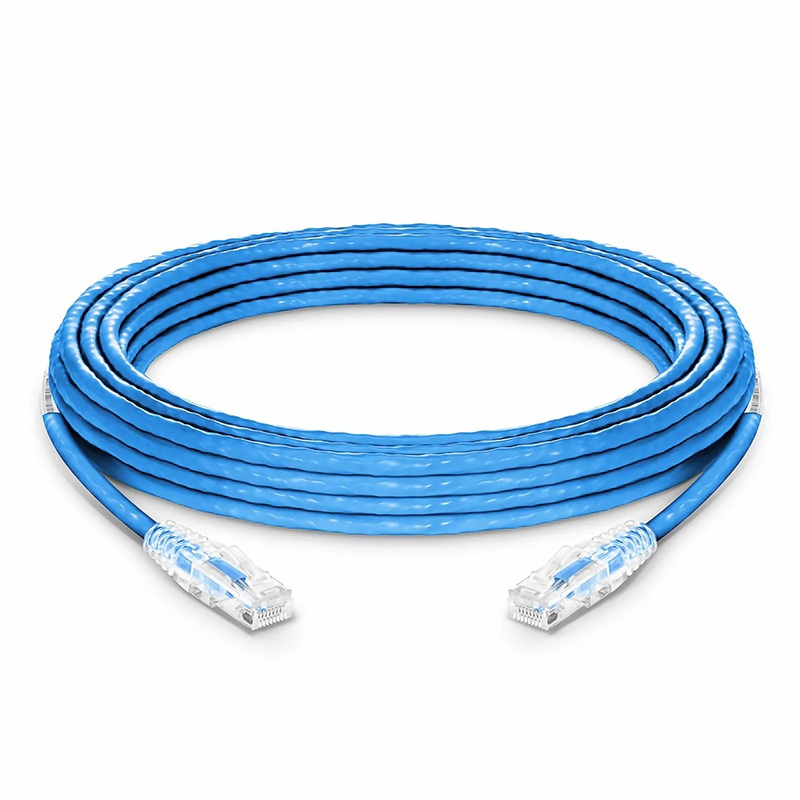 SFPS 50ft (15.2m) Cat6a 23AWG Snagless Unshielded (U/UTP) PVC CMP Ethernet Network Patch Cable, Blue SFPS