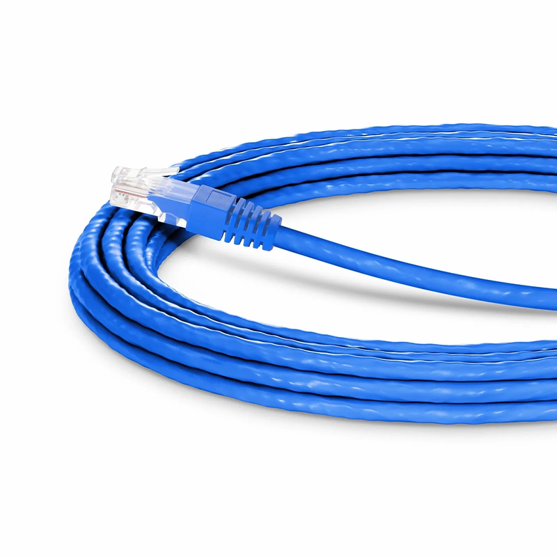 SFPS 25ft (7.6m) 90 Degree Cat6 26AWG Snagless Unshielded (U/UTP) PVC CM Ethernet Network Patch Cable, RJ45 Right Angle UP Male to RJ45 Male, Blue SFPS