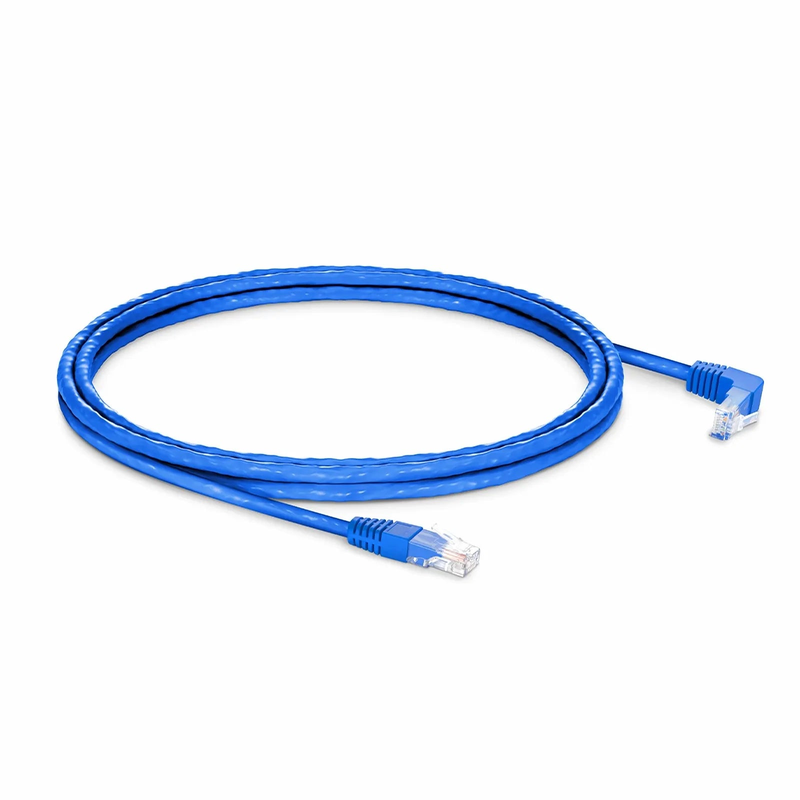 SFPS 5ft (1.5m) 90 Degree Cat6 26AWG Snagless Unshielded (U/UTP) PVC CM Ethernet Network Patch Cable, RJ45 Right Angle UP Male to RJ45 Male, Blue SFPS