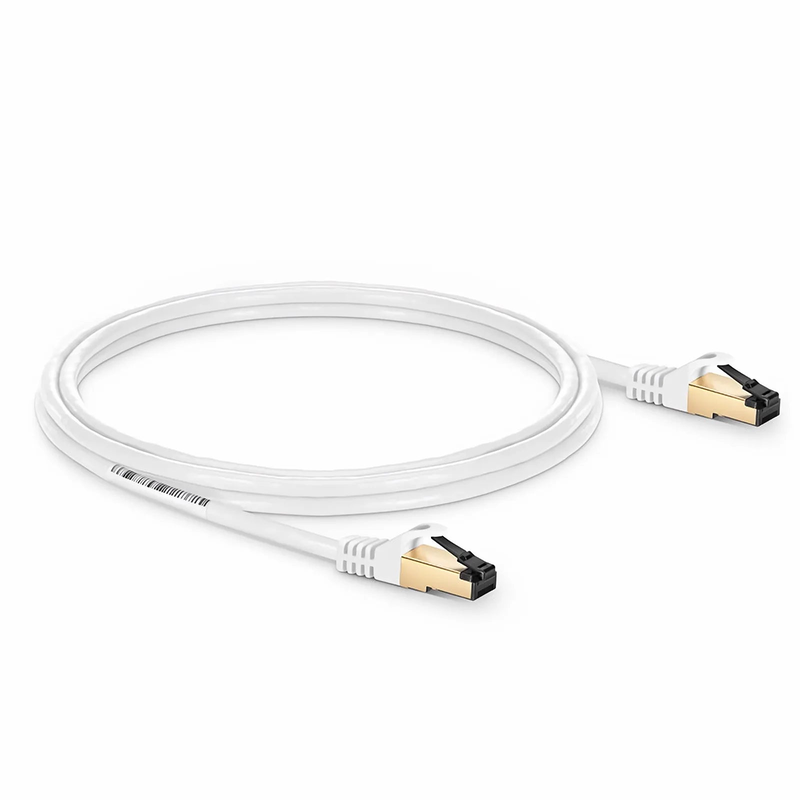 SFPS 7ft (2.1m) Cat8 28AWG Snagless Shielded (S/FTP) PVC CM Ethernet Network Patch Cable, Off-White SFPS