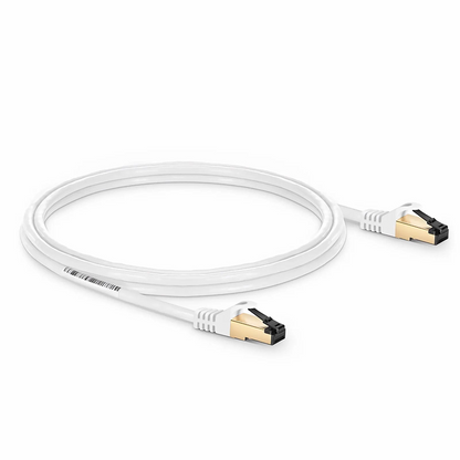 SFPS 7ft (2.1m) Cat8 28AWG Snagless Shielded (S/FTP) PVC CM Ethernet Network Patch Cable, Off-White SFPS