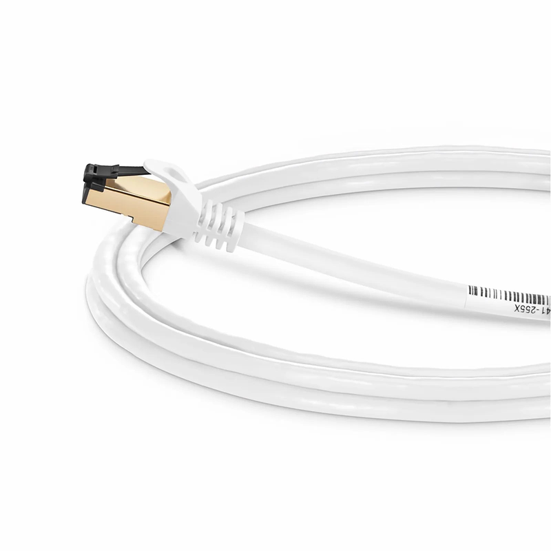 SFPS 7ft (2.1m) Cat8 28AWG Snagless Shielded (S/FTP) PVC CM Ethernet Network Patch Cable, Off-White SFPS