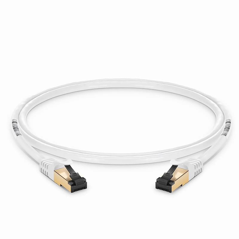 SFPS 3ft (0.9m) Cat8 28AWG Snagless Shielded (S/FTP) PVC CM Ethernet Network Patch Cable, Off-White SFPS