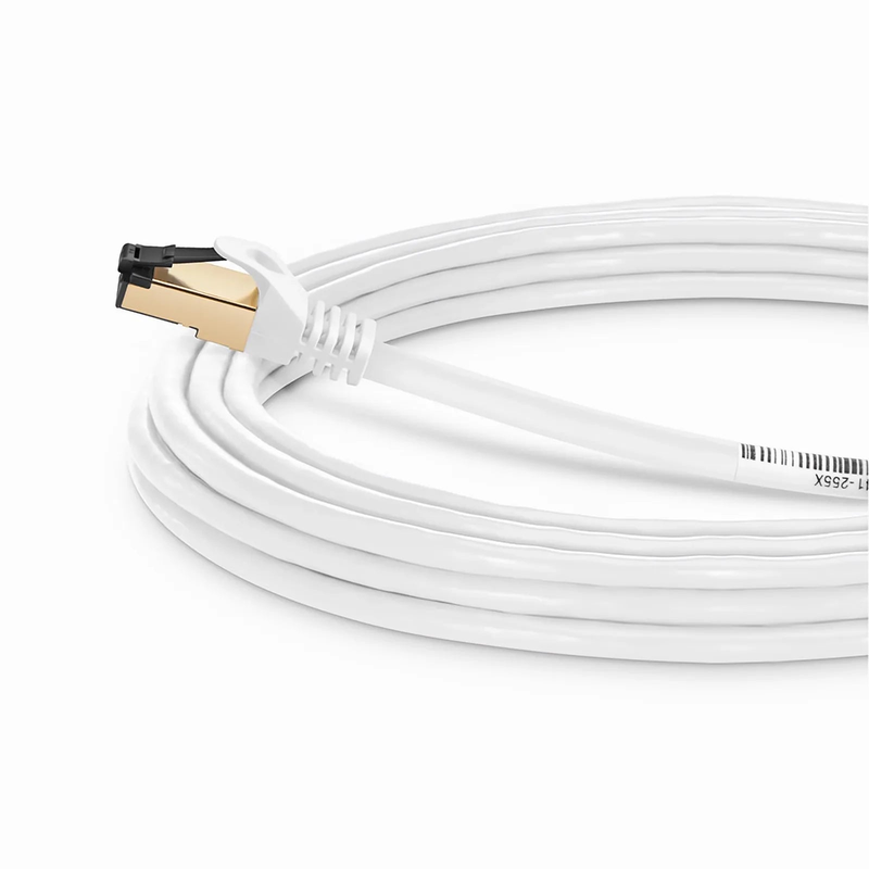 SFPS 16ft (4.9m) Cat8 28AWG Snagless Shielded (S/FTP) PVC CM Ethernet Network Patch Cable, Off-White SFPS