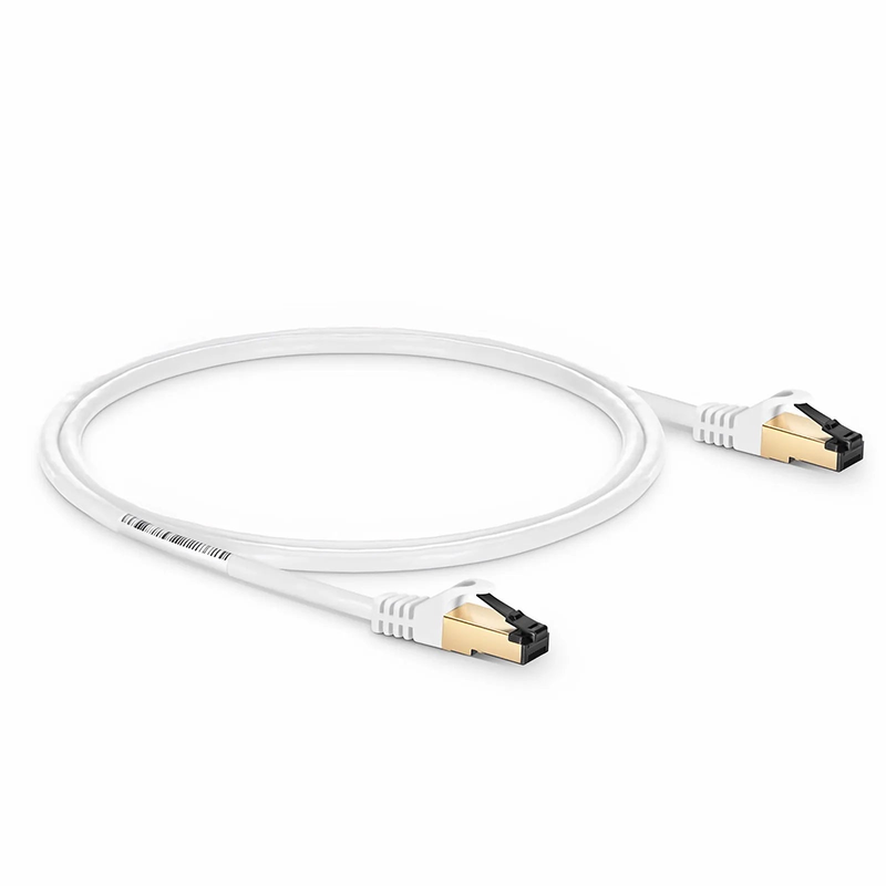 SFPS 5ft (1.5m) Cat8 28AWG Snagless Shielded (S/FTP) PVC CM Ethernet Network Patch Cable, Off-White SFPS