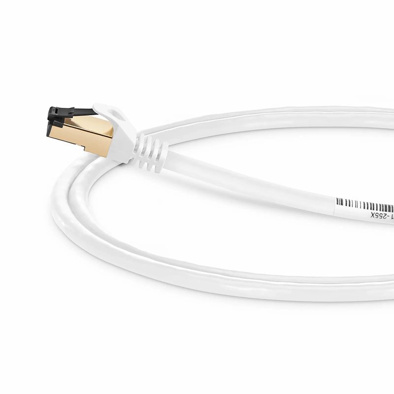 SFPS 5ft (1.5m) Cat8 28AWG Snagless Shielded (S/FTP) PVC CM Ethernet Network Patch Cable, Off-White SFPS