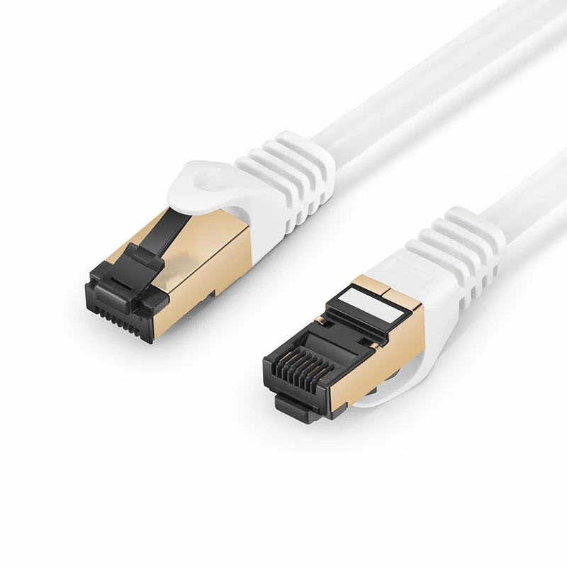 SFPS 5ft (1.5m) Cat8 28AWG Snagless Shielded (S/FTP) PVC CM Ethernet Network Patch Cable, Off-White SFPS
