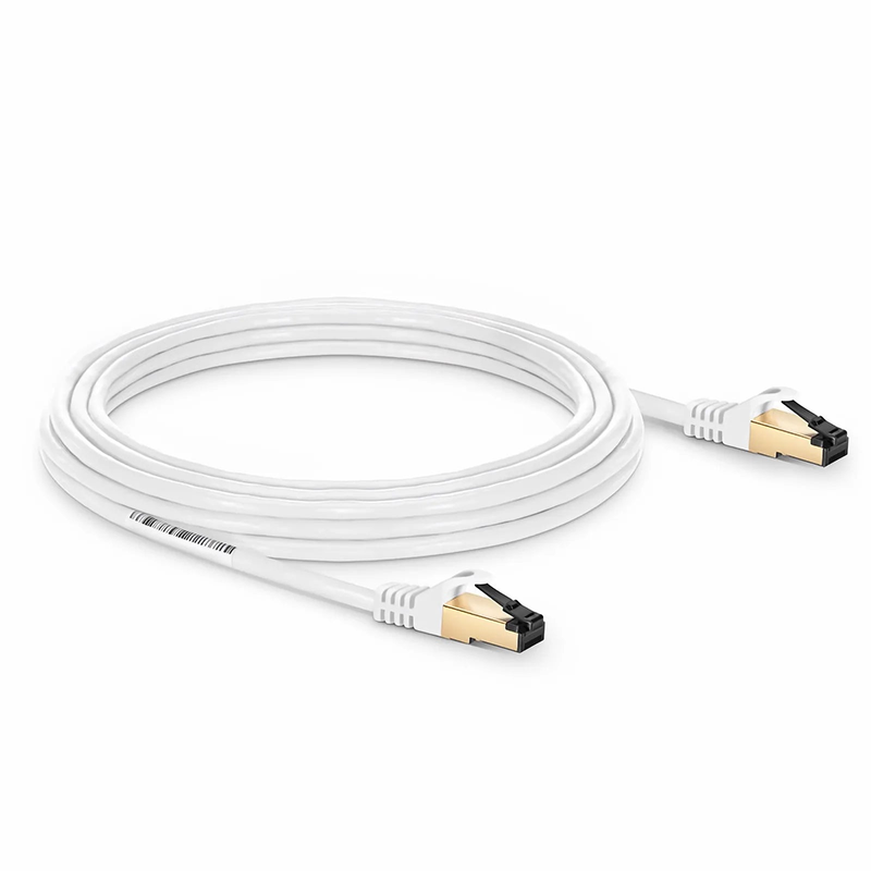 SFPS 20ft (6.1m) Cat8 28AWG Snagless Shielded (S/FTP) PVC CM Ethernet Network Patch Cable, Off-White SFPS