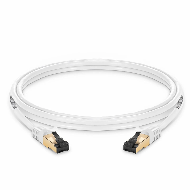 SFPS 10ft (3m) Cat8 28AWG Snagless Shielded (S/FTP) PVC CM Ethernet Network Patch Cable, Off-White SFPS