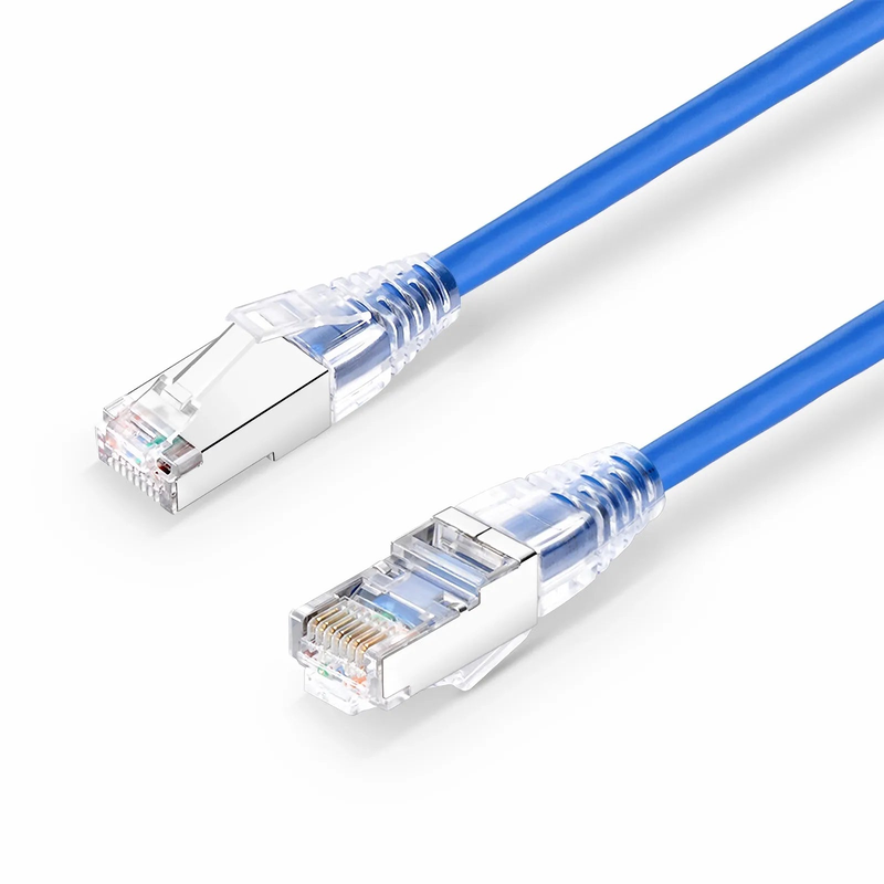 SFPS 6in (0.15m) Cat6a 26AWG Snagless Shielded (S/FTP) CM/LSZH Ethernet Network Patch Cable, Blue SFPS