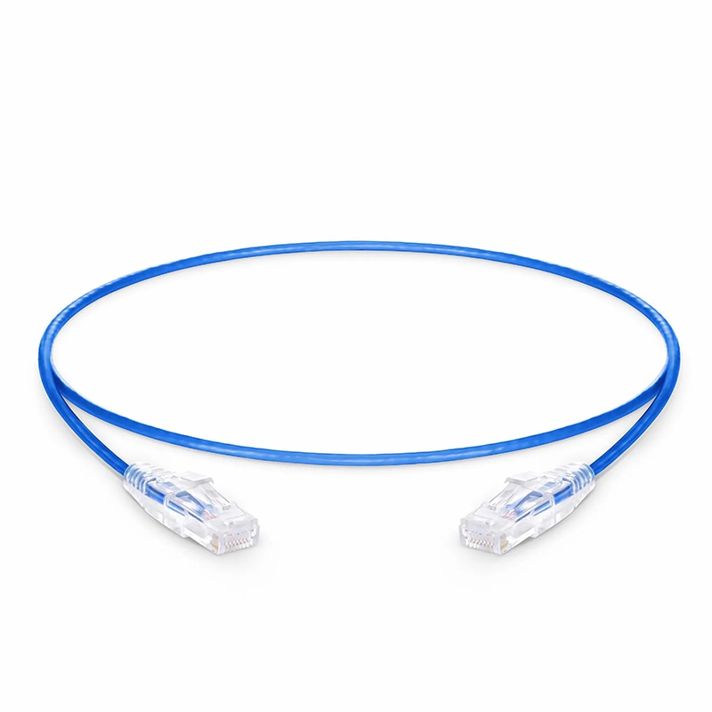 SFPS 1ft (0.3m) Cat6a 28AWG Snagless Unshielded (U/UTP) CM/LSZH Small Diameter High-Flex Ethernet Network Patch Cable, Blue SFPS