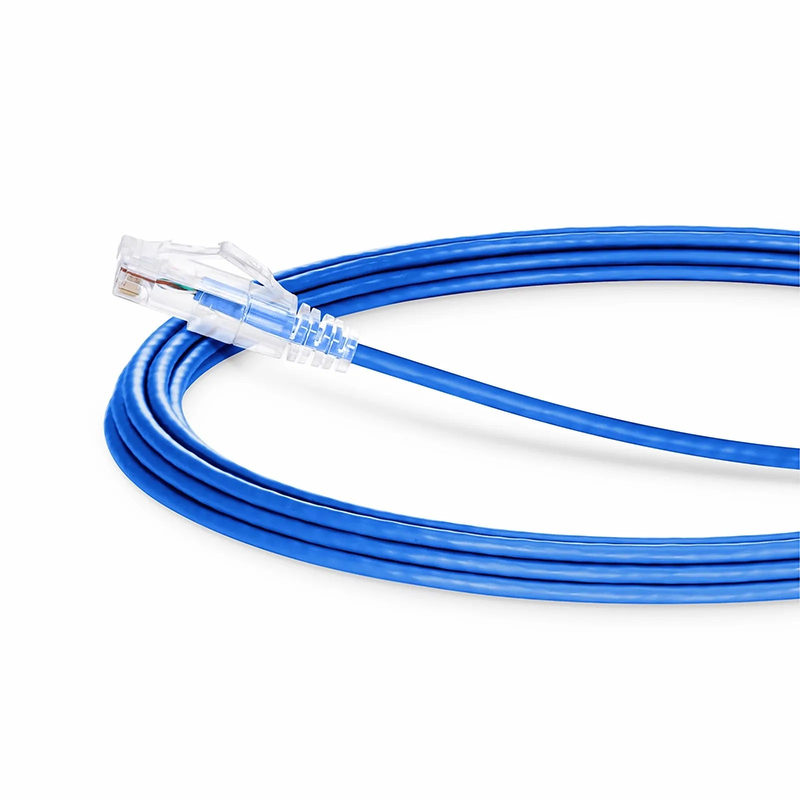SFPS 19ft (5.8m) Cat6a 28AWG Snagless Unshielded (U/UTP) CM/LSZH Small Diameter High-Flex Ethernet Network Patch Cable, Blue SFPS