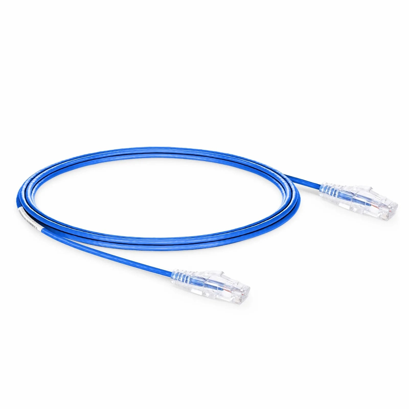 SFPS 14ft (4.3m) Cat6a 28AWG Snagless Unshielded (U/UTP) CM/LSZH Small Diameter High-Flex Ethernet Network Patch Cable, Blue SFPS