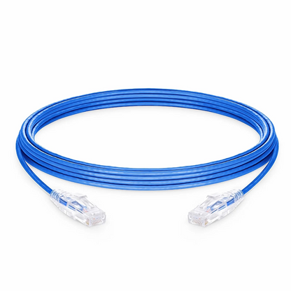 SFPS 30ft (9.1m) Cat6a 28AWG Snagless Unshielded (U/UTP) CM/LSZH Small Diameter High-Flex Ethernet Network Patch Cable, Blue SFPS