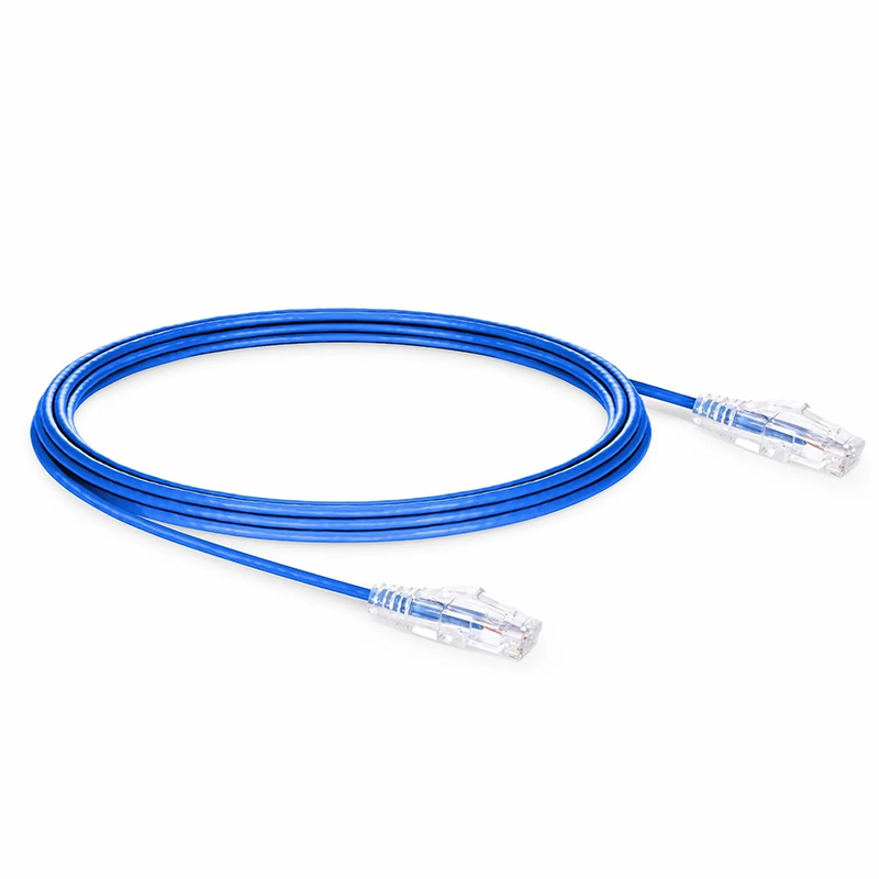 SFPS 17ft (5.2m) Cat6a 28AWG Snagless Unshielded (U/UTP) CM/LSZH Small Diameter High-Flex Ethernet Network Patch Cable, Blue SFPS