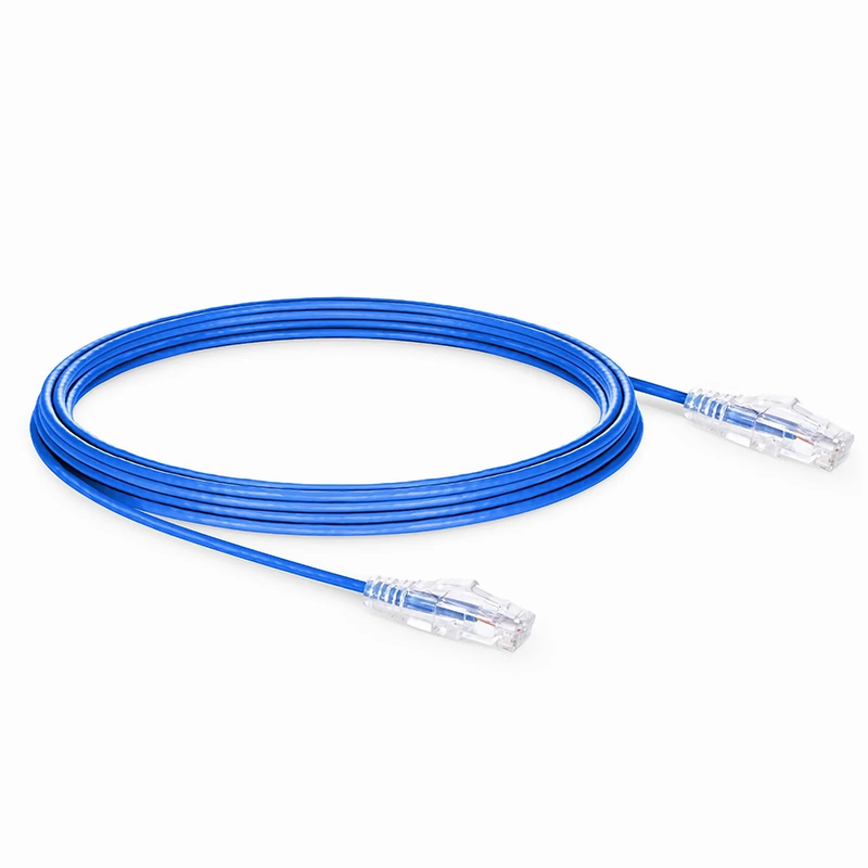 SFPS 80ft (24.4m) Cat6a 28AWG Snagless Unshielded (U/UTP) CM/LSZH Small Diameter High-Flex Ethernet Network Patch Cable, Blue SFPS