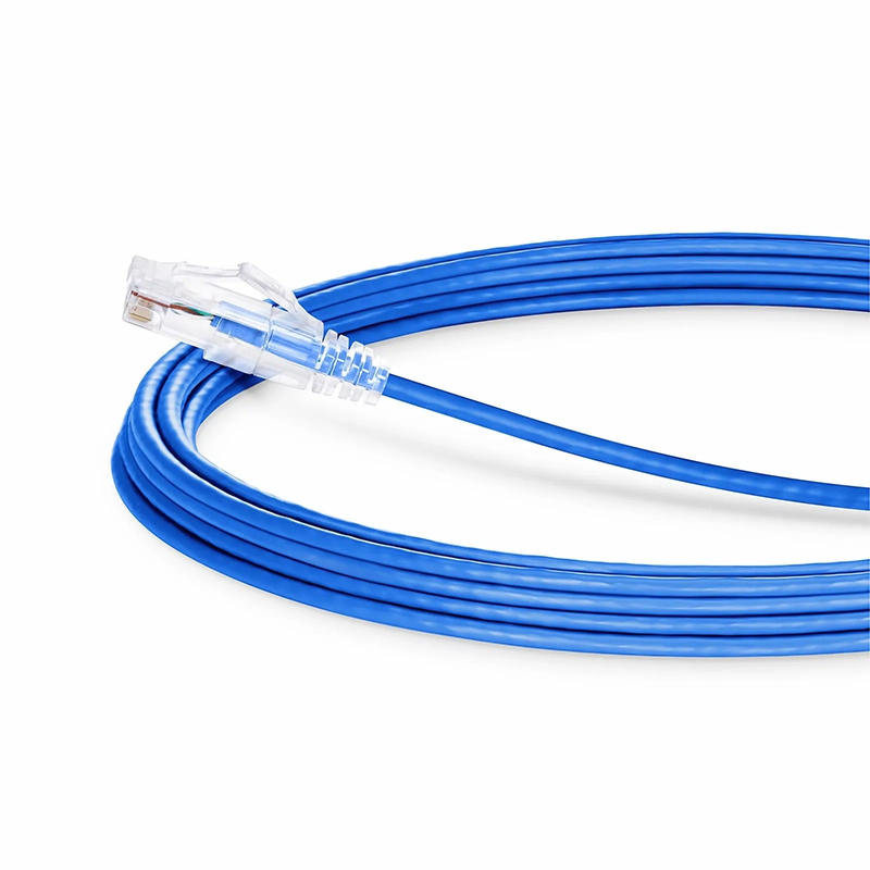 SFPS 80ft (24.4m) Cat6a 28AWG Snagless Unshielded (U/UTP) CM/LSZH Small Diameter High-Flex Ethernet Network Patch Cable, Blue SFPS