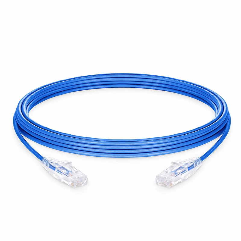 SFPS 33ft (10m) Cat6 28AWG Snagless Unshielded (U/UTP) CM/LSZH Small Diameter High-Flex Ethernet Network Patch Cable, Blue SFPS