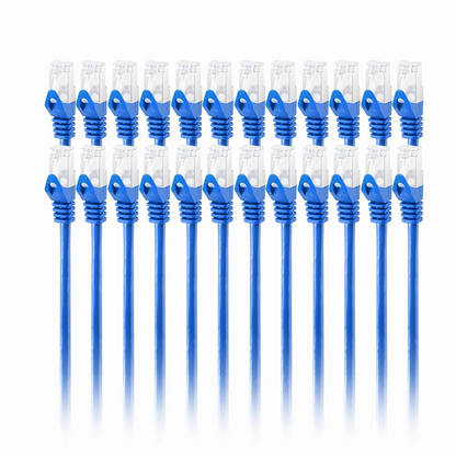 SFPS 3ft (0.9m) Cat6a 26AWG Snagless Shielded (S/FTP) PVC CM Ethernet Network Patch Cable, Blue, 24Pcs/pack SFPS