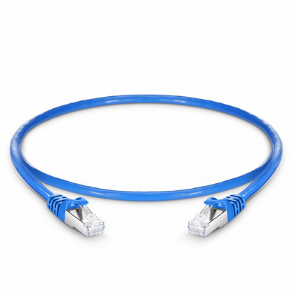 SFPS 10ft (3m) Cat6a 26AWG Snagless Shielded (S/FTP) PVC CM Ethernet Network Patch Cable, Blue, 24Pcs/pack SFPS