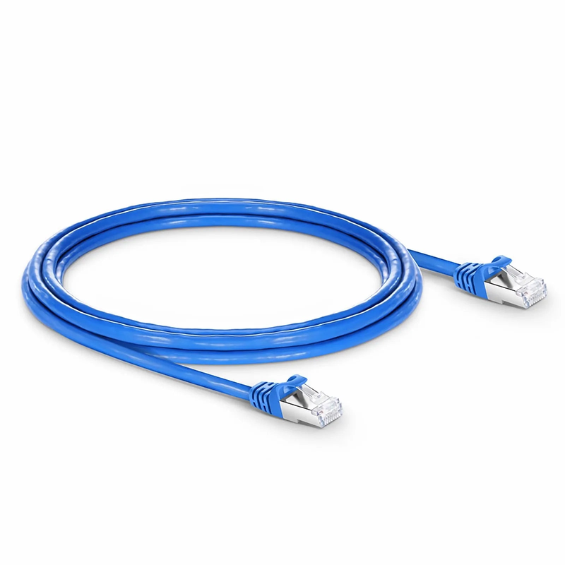 SFPS 1ft (0.3m) Cat6a 26AWG Snagless Shielded (S/FTP) PVC CM Ethernet Network Patch Cable, Blue, 10Pcs/pack SFPS