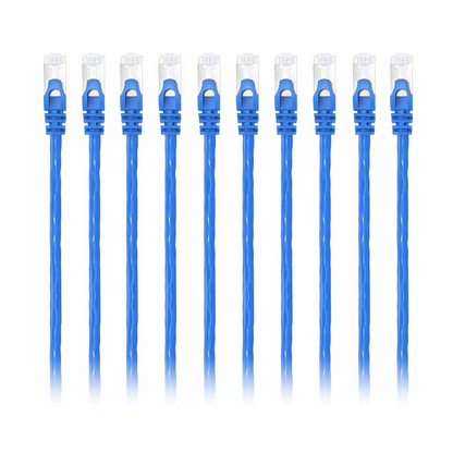 SFPS 5ft (1.5m) Cat6a 26AWG Snagless Shielded (S/FTP) PVC CM Ethernet Network Patch Cable, Blue, 10Pcs/pack SFPS