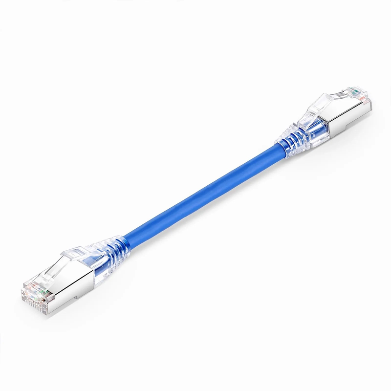 SFPS 6in (0.15m) Cat6a 26AWG Snagless Shielded (S/FTP) LSZH Ethernet Network Patch Cable, Blue SFPS
