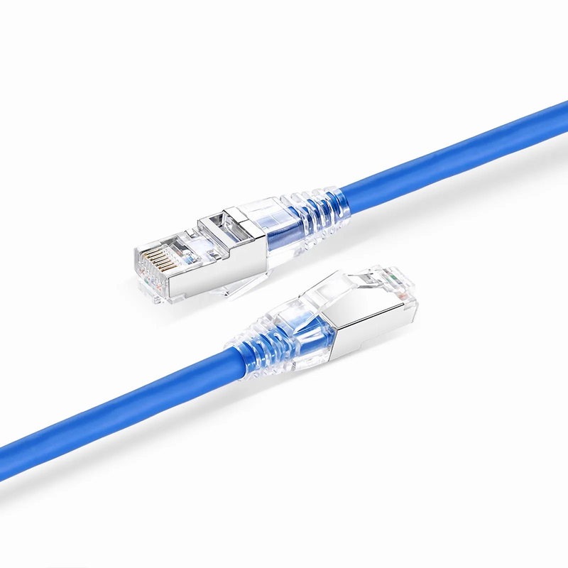 SFPS 6in (0.15m) Cat6a 26AWG Snagless Shielded (S/FTP) LSZH Ethernet Network Patch Cable, Blue SFPS