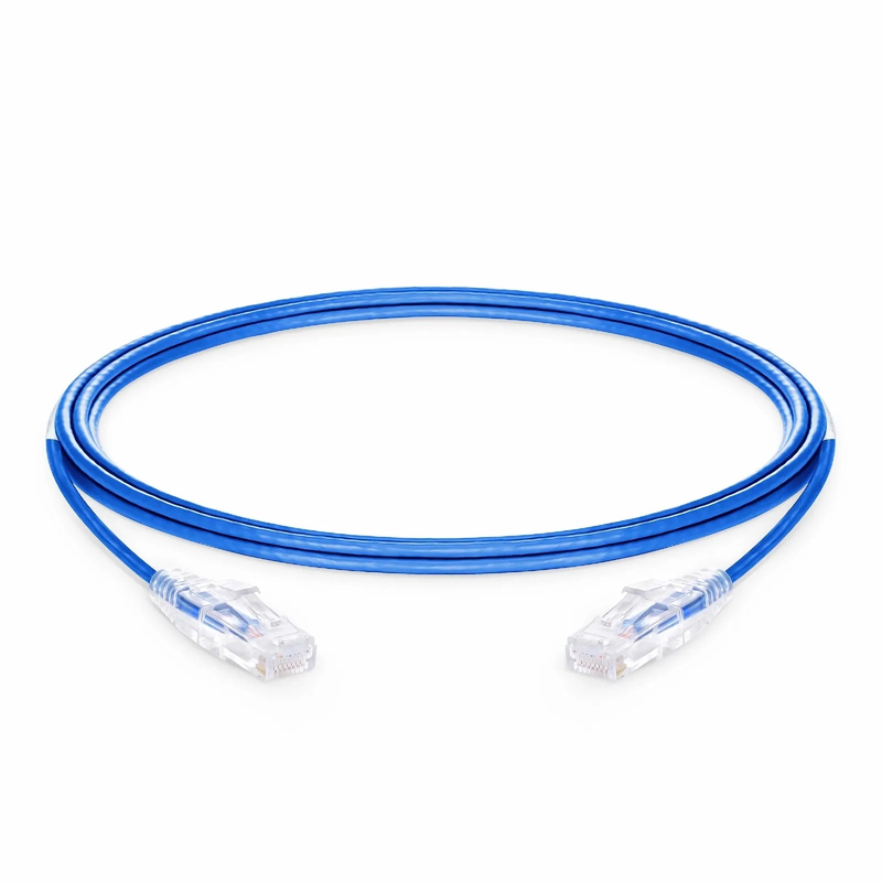 SFPS 16.4ft (5m) Cat6 28AWG Snagless Unshielded (U/UTP) PVC CM Small Diameter High-Flex Ethernet Network Patch Cable, Blue SFPS
