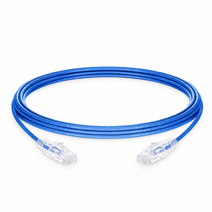 SFPS 17ft (5.2m) Cat6 28AWG Snagless Unshielded (U/UTP) PVC CM Small Diameter High-Flex Ethernet Network Patch Cable, Blue SFPS