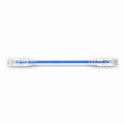 SFPS 8in (0.2m) Cat6 28AWG Snagless Unshielded (U/UTP) PVC CM Small Diameter High-Flex Ethernet Network Patch Cable, Blue SFPS