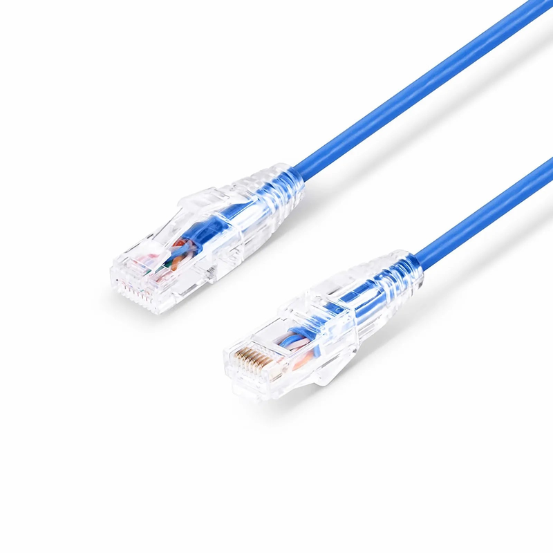 SFPS 1ft (0.3m) Cat6 28AWG Snagless Unshielded (U/UTP) PVC CM Small Diameter High-Flex Ethernet Network Patch Cable, Blue SFPS