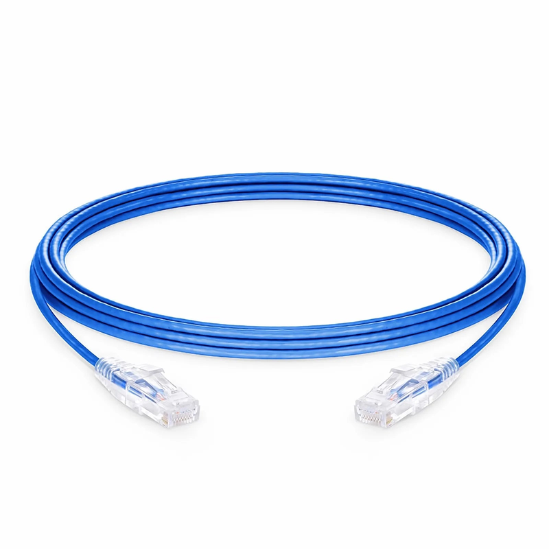 SFPS 20ft (6.1m) Cat6 28AWG Snagless Unshielded (U/UTP) PVC CM Small Diameter High-Flex Ethernet Network Patch Cable, Blue SFPS