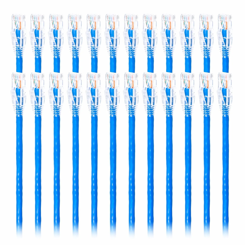SFPS 1ft (0.3m) Cat6 Snagless Unshielded (U/UTP) PVC CM Ethernet Network Patch Cable, Blue, (24pcs/pack) SFPS