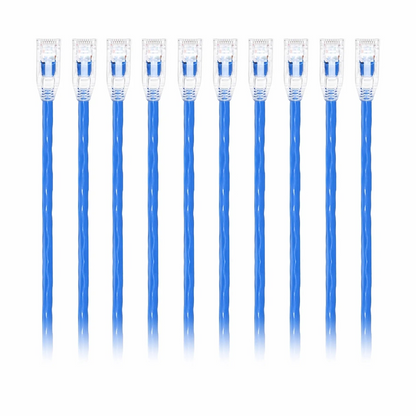 SFPS 8ft (2.4m) Cat6 24AWG Snagless Unshielded (U/UTP) PVC CM Ethernet Network Patch Cable, Blue, (10pcs/pack) SFPS