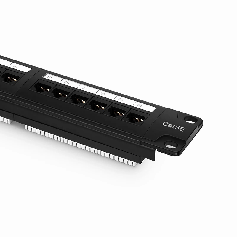 SFPS Cat5e 110-Style Patch Panel, 24-Port, 1RU, Cable Management Bar Included SFPS