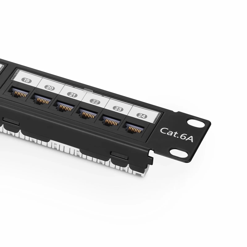 SFPS Cat6a 110-Style Unshielded Patch Panel, 24-Port, 1RU, Cable Management Bar Included SFPS