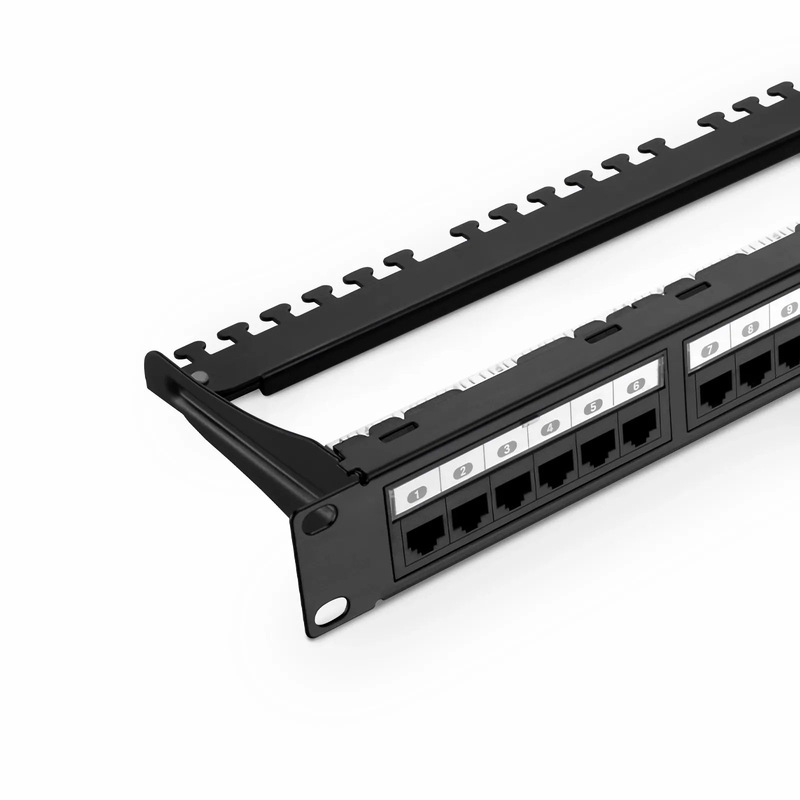 SFPS Cat6a 110-Style Unshielded Patch Panel, 24-Port, 1RU, Cable Management Bar Included SFPS