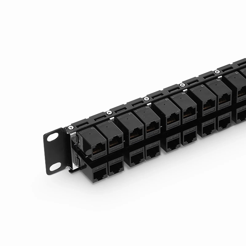 SFPS Cat6 High Density Coupler Patch Panel, 48-Port, 1RU, Cable Management Bar Included SFPS
