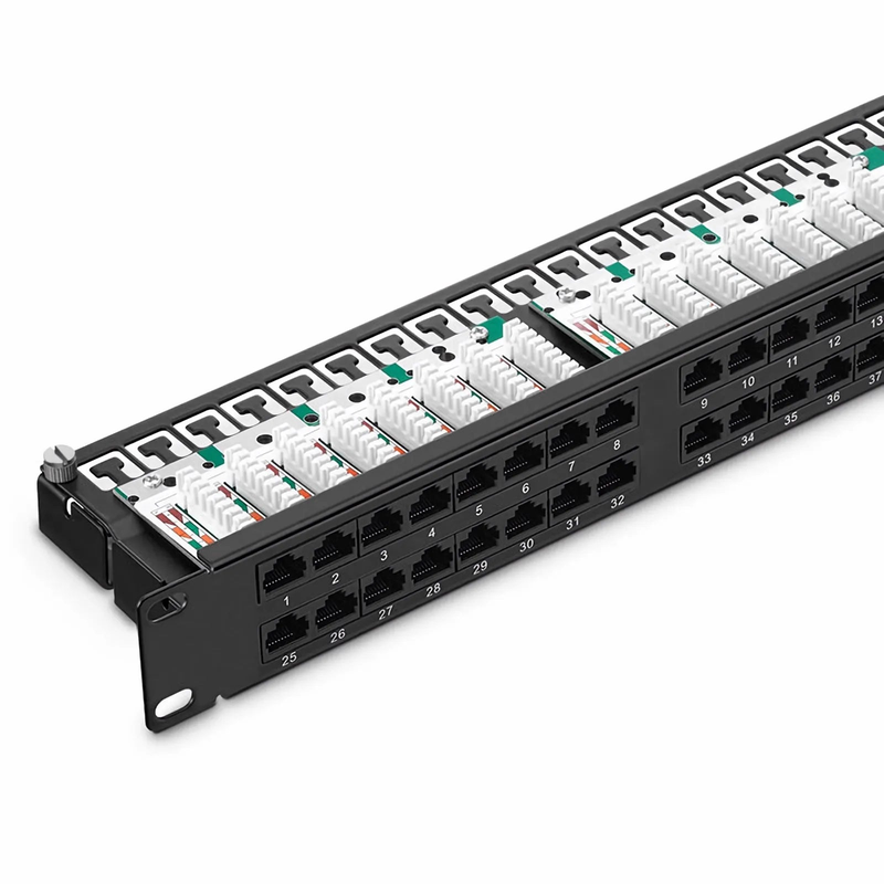 SFPS Cat6 110-Style Patch Panel, 48-Port, 1RU, Cable Management Bar Included SFPS