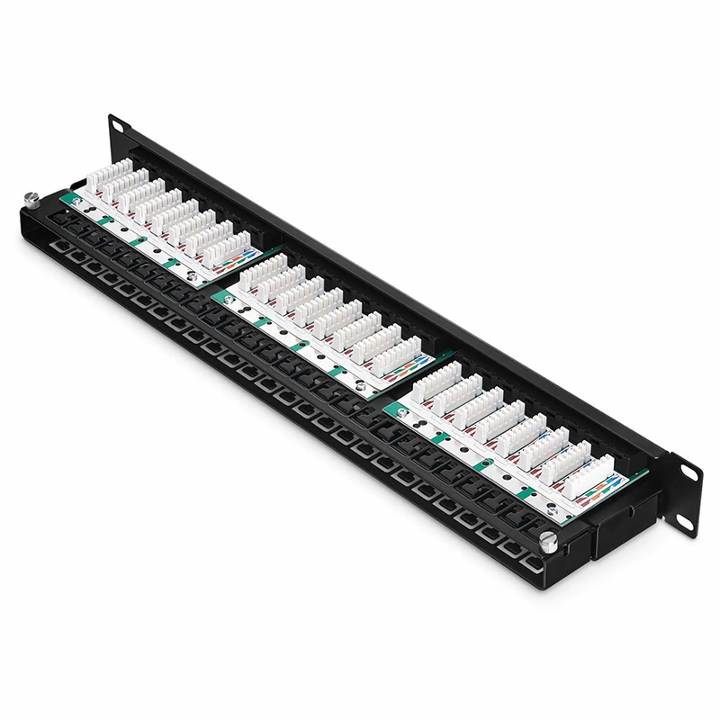 SFPS Cat6 110-Style Patch Panel, 48-Port, 1RU, Cable Management Bar Included SFPS