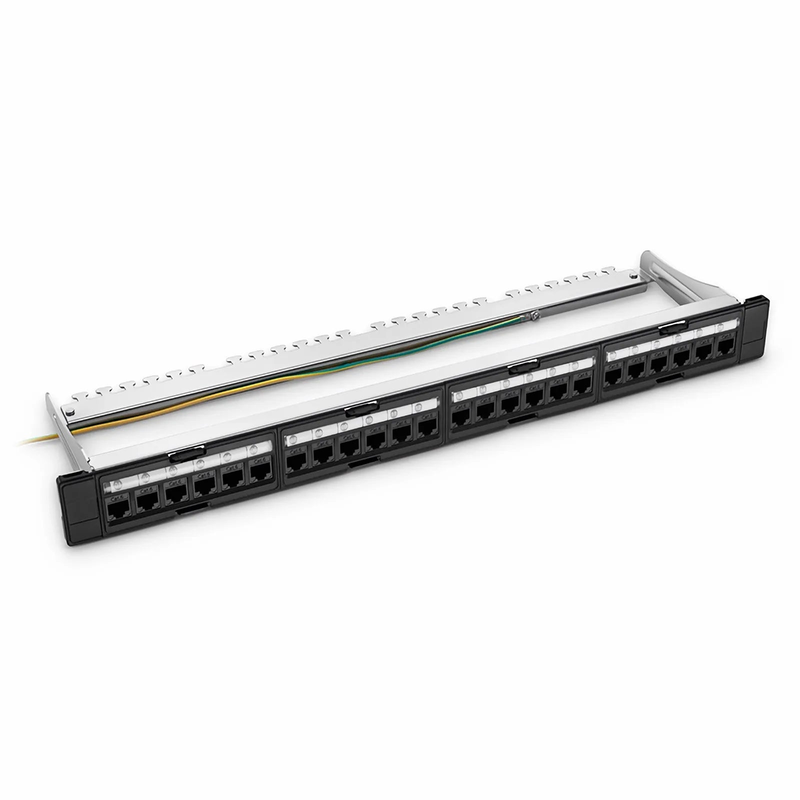 SFPS FDMP Cat6 110-Style Unshielded Recessed Patch Panel, 24-Port, 1RU, Cable Management Bar Included SFPS