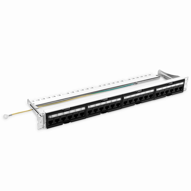 SFPS FDMP Cat6a Unshielded Coupler Recessed Patch Panel, 24-Port, 1RU, Cable Management Bar Included SFPS