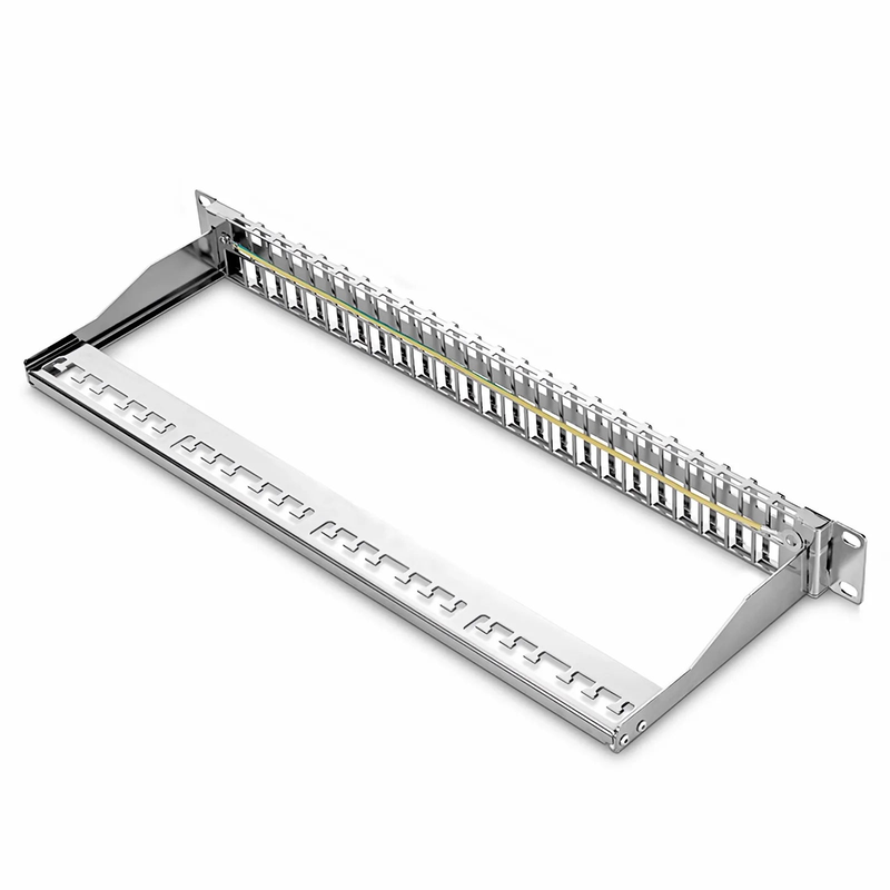 SFPS FDMP Blank Shielded/UnShielded Flat Patch Panel for Keystone Modules, 48-Port, 1RU, Cable Management Bar Included SFPS
